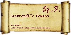 Szekretár Pamina névjegykártya